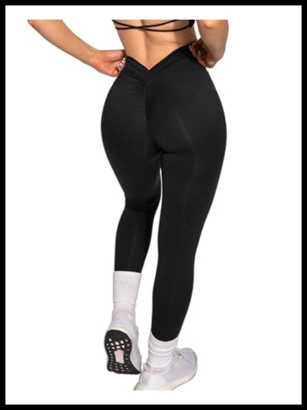 V Back Scrunch Butt Leggings High Waisted Seamless Gym Yoga Pants